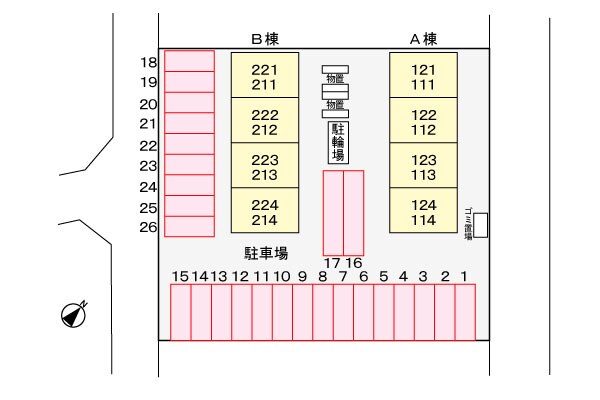 駐車場 奥羽本線・山形線/さくらんぼ東根駅 徒歩24分 1階 築15年