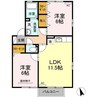 メゾンクオーレ Ａ 2LDKの間取り