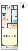 奥羽本線・山形線/さくらんぼ東根駅 徒歩19分 1階 築15年 1Kの間取り