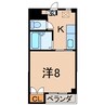 ロイヤルコーポ蜂屋 1Kの間取り