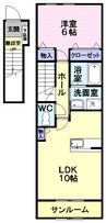 ラ・デシモＭ 1LDKの間取り