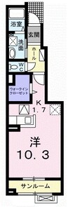 ヴィラ・クレスタ 1Rの間取り