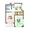 シャトレ―木の実町 2Kの間取り