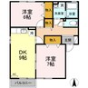 メゾンウェーブ Ｂ 2DKの間取り