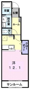 ラ・デシモＮ 1Rの間取り