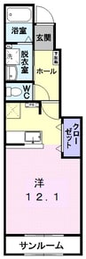 ラ・デシモＮ 1Rの間取り