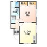 久野本パークヒル 1LDKの間取り