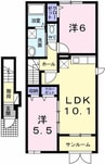 プラシード小嶋 2LDKの間取り