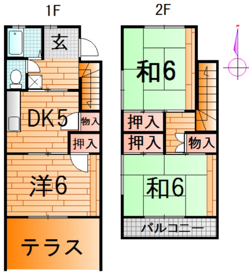 間取図 コーポいすずB