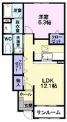 アムール　モコ 1LDKの間取り