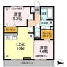 ALFORT・Ⅲ 2LDKの間取り