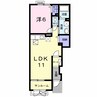 オークヒルズ・ケイ 1LDKの間取り