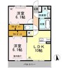 スリー・スター Ⅴ号館 Ｂ 2LDKの間取り