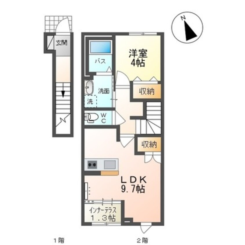 間取図 仮称）山形市双月町１丁目新築アパート