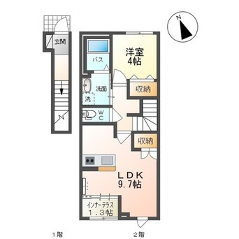 間取図 仮称）山形市双月町１丁目新築アパート