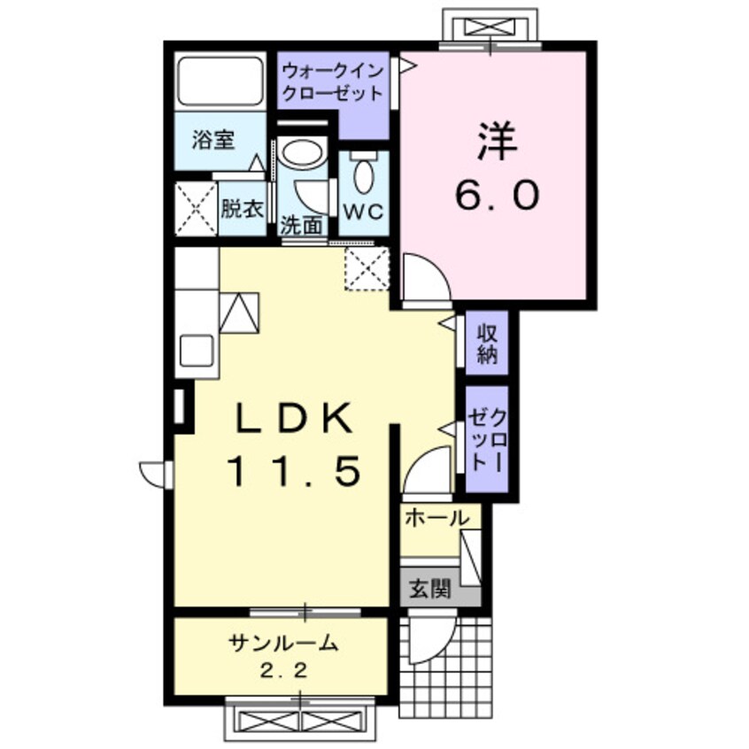 間取図 奥羽本線・山形線/さくらんぼ東根駅 徒歩58分 1階 築7年