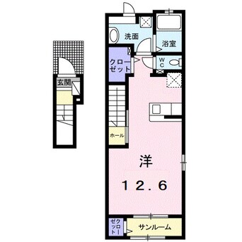 間取図 奥羽本線・山形線/神町駅 徒歩10分 2階 築4年