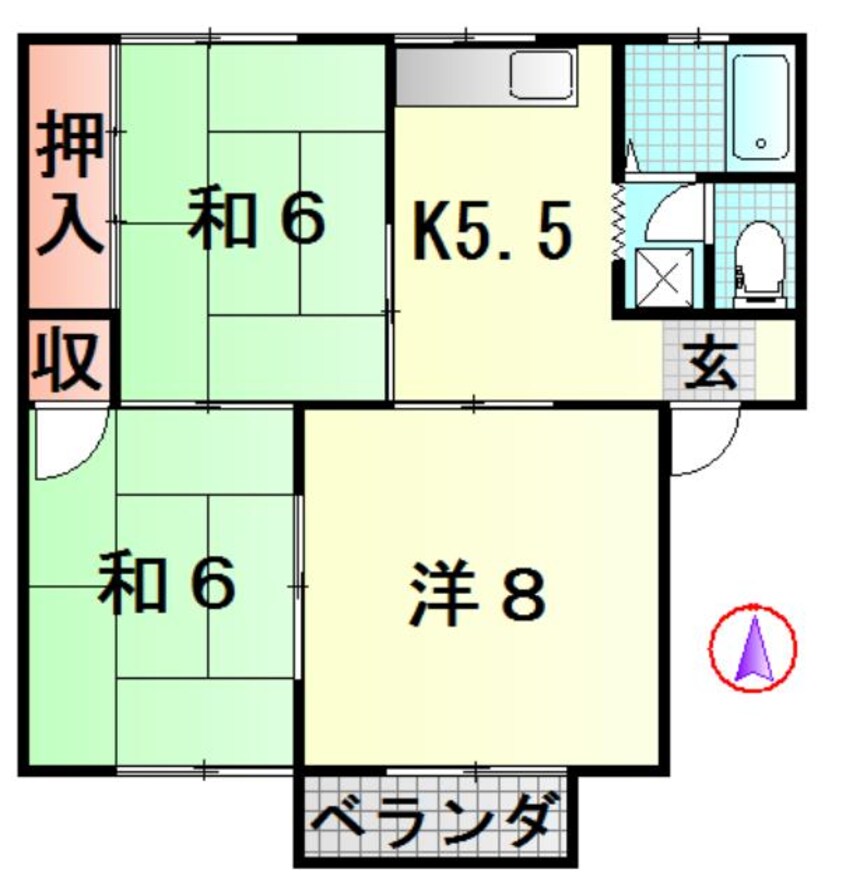 間取図 レピュート江俣B棟