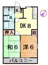 センティアムタナカ 2DKの間取り
