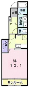 アンジュフランⅡ 1Rの間取り