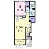 ソレイユ神町　Ａ 1LDKの間取り