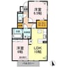 メゾンクオーレＧ 2LDKの間取り