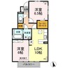 メゾンクオーレＧ 2LDKの間取り