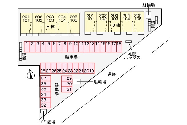 駐車場 ハピネス落合Ｂ