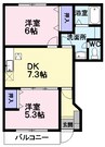 リヴィエール 2DKの間取り