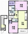 ヴィラ・ファインＢ棟 2DKの間取り