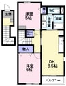 リバティーベルＡ 2DKの間取り