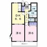 メールグラン 2DKの間取り