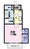 アン・フルールⅡ 1Kの間取り