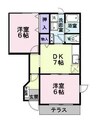 パレクロスロードＣ 2DKの間取り