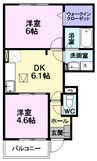 エーデルハイム　Ａ 2DKの間取り