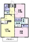 さくらヶ丘Ｂ 2LDKの間取り