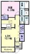 奥羽本線・山形線/さくらんぼ東根駅 徒歩24分 1階 築15年 1LDKの間取り