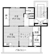 ビレッジハウス六田1号棟 2DKの間取り