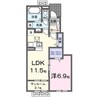 フォンテーヌⅢ　Ｂ 1LDKの間取り