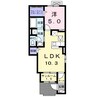フォンテーヌⅢ　Ｃ 1LDKの間取り