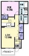 カトルセゾンⅢ 1LDKの間取り
