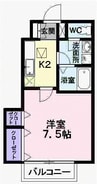 アン・フルールⅡ 1Kの間取り