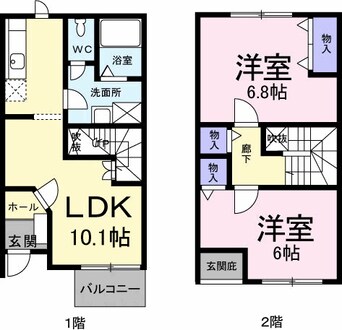 間取図 シャンブルアロリ　Ｄ