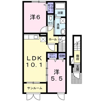 間取図 山形新幹線/さくらんぼ東根駅 徒歩60分 2階 築11年