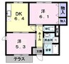 メゾンプロムナードＢ 2DKの間取り