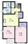 エーデルハイム　Ｂ 2DKの間取り
