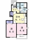 ヒナロードＳ 2DKの間取り