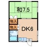 Bコーポ 1DKの間取り