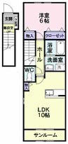 メゾン早坂２番館 1LDKの間取り