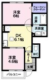 奥羽本線・山形線/東根駅 徒歩13分 1階 築18年 2DKの間取り